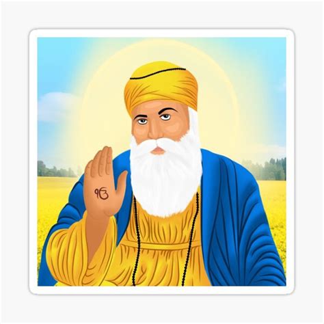 "Shri Guru Nanak Dev ji Cartoon Portrait" Sticker by SidhuDesigns ...