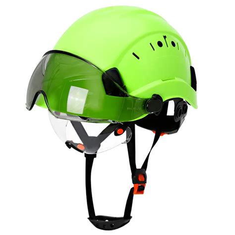 CE Construction Safety Helmet With Visor Built In Goggles For Engineer ABS Hard Hat ANSI ...