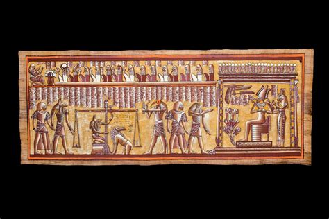 Egyptian Papyrus Handmade Painting Judgement Day Price According To