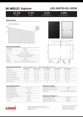 Fotovoltaický modul Longi LR5 54HTB 435M 435W merXu