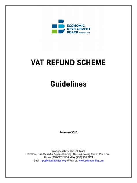 Guidelines Vat Refund Scheme Mice Feb2020 Pdf Value Added Tax Receipt