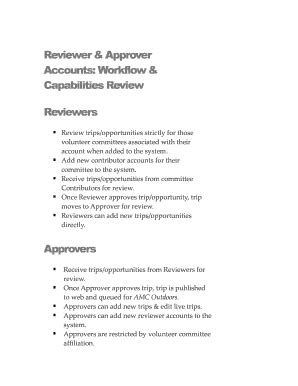 Fillable Online Outdoors Reviewer Approver Accounts Workflow