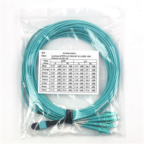 Fiber Optic Om Om Mtp Mpo To Lc Breakout Cable F F F Mm Lszh