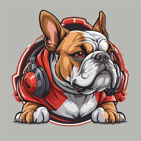 Vector De Mascota De Bull Dog Esport Sobre Un Fondo Blanco Vector Premium