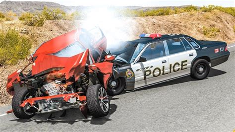 Crazy Police Chases Beamng Drive Crashes Youtube