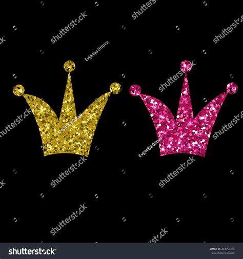 Gold Crown Isolated On Black Background 스톡 벡터 로열티 프리 483653266