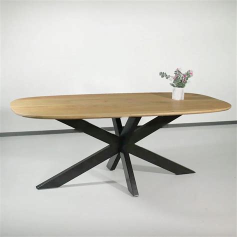 Eettafel Deens Ovaal Mangohout 200cm Austin Lichtbruin AQ Living