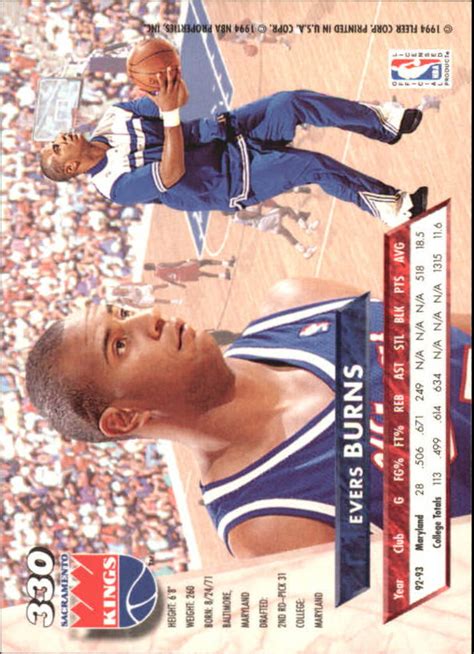 1993 94 Ultra 330 Evers Burns RC NM MT