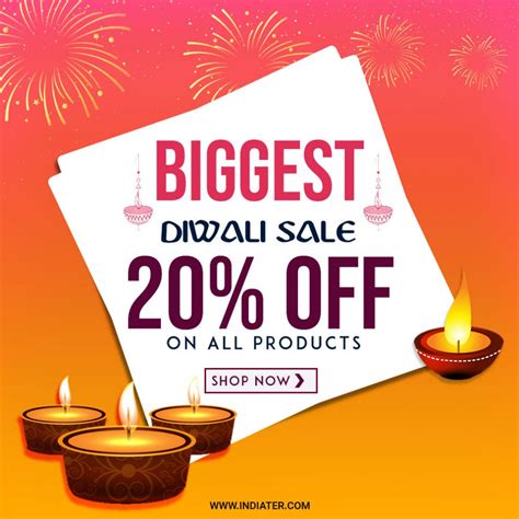 Biggest Diwali Festival Sale Offer Banner Free PSD