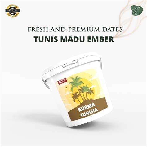 Jual Kurma Tunisia Madu Premium Grade A Ember Kurma Palm Tanpa Tangkai