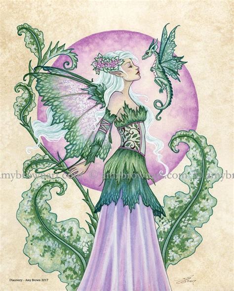 8x10 Print Discovery Fairy And Dragon By Amy Brown Etsy Fairy