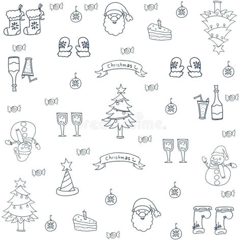 Doodle Of Christmas Hand Draw Stock Vector Illustration Of Winter