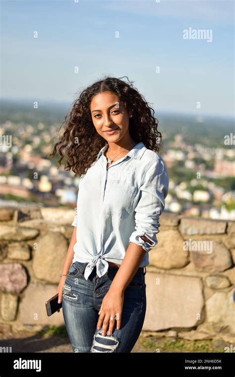 Beautiful Afro Latina Woman Portraits Stock Photo Alamy