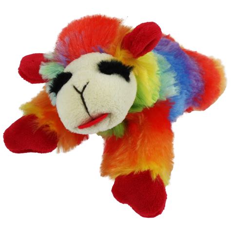 Multipet Rainbow Lamb Chop Plush Dog Toy Small Petco