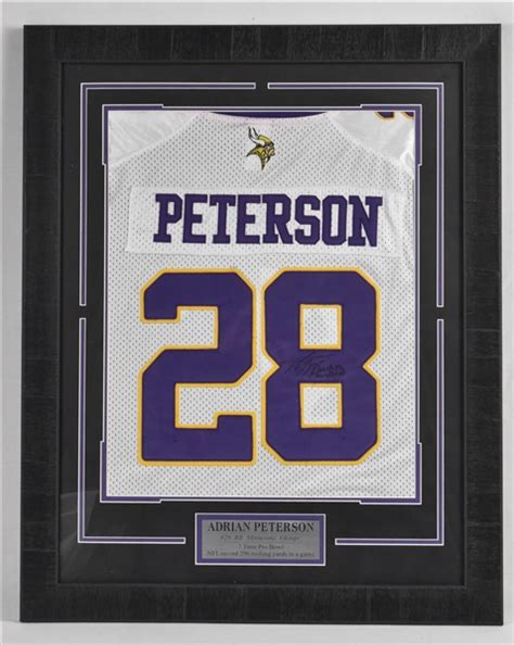 Lot Detail Adrian Peterson Minnesota Vikings Autographed Framed Display