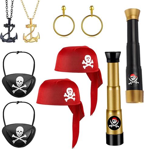 Shdiehjfmldh 10pcs Captain Pirate Costume Accessories Set