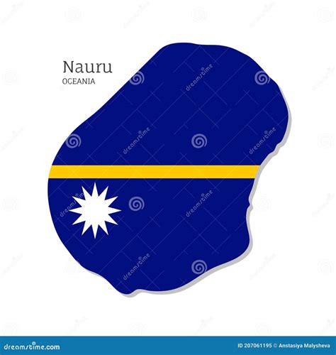 Mapa De Nauru Con Bandera Nacional Stock de ilustración Ilustración