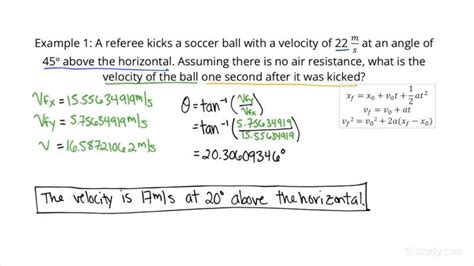 How To Solve For Final Velocity Of A Projectile Launched At An Angle In