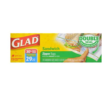 Glad Sandwich Zipper Bags Ct Bonus Boxes Walmart