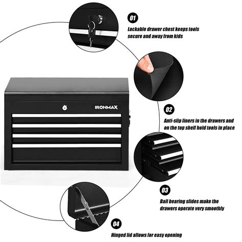 ERGOMASTER 6 Drawers Rolling Tool Chest Cabinet High Capacity Tool