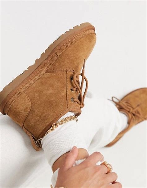 Ugg Neumel Chestnut Lace Up Ankle Boots Asos Ugg Ankle Boots