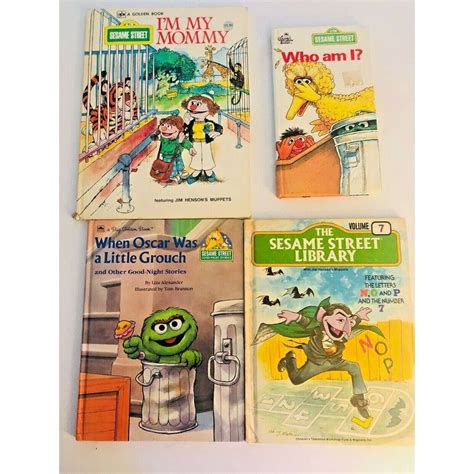 Sesame Street Vintage Lot Of 4 1970s 1980s Hardcover Books