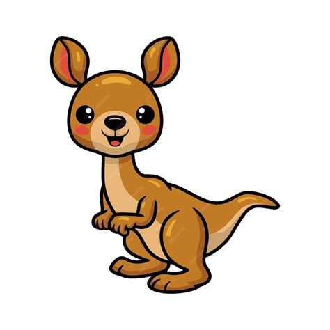 Premium Vector Cute Little Kangaroo Cartoon Standing