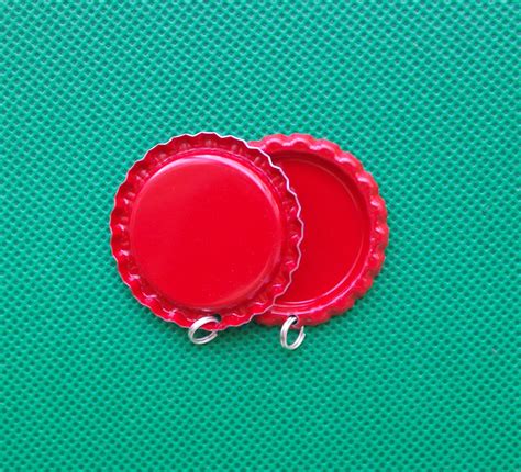 200pcs Both Side Colored Flattened Bottle Caps With Split Rings 12 Colors In Stock You Choose