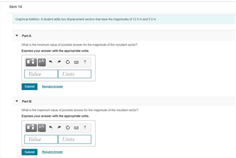 Solved Item Graphical Addition A Student Adds Two Chegg