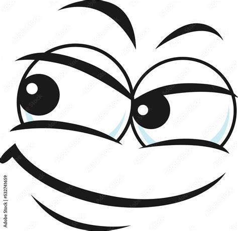 Cartoon Face Intruder Smirk Or Simper Emoji Stock Illustration