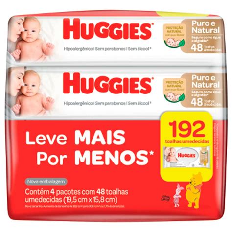 Huggies Puro E Natural - Lenço Umedecido Huggies Puro e Natural 192 Unidades em promoção | Drogasil