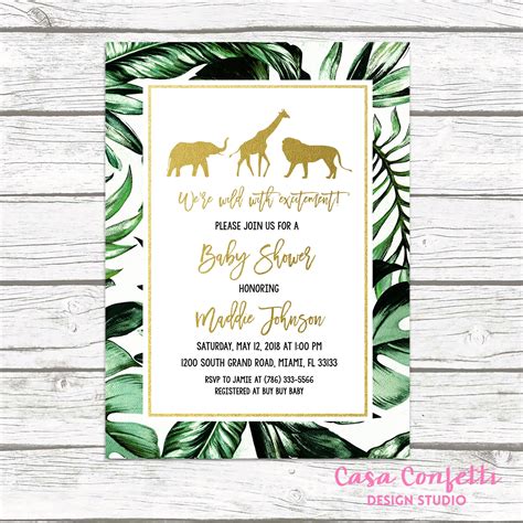 Free Printable Jungle Safari Baby Shower Invitations Free Printable