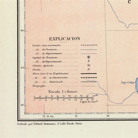 Old Map of Río Negro Province Argentina 1888 Rare Map - Etsy