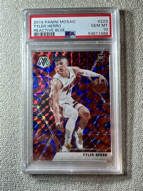 Tyler Herro Rc Psa Mosaic Prizm Reactive Blue Rookie Sp Ebay