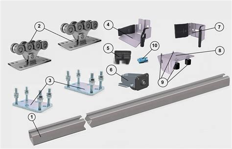 Комплектующие Alutex для откатных ворот серии SGN-01 c массой полотна ...