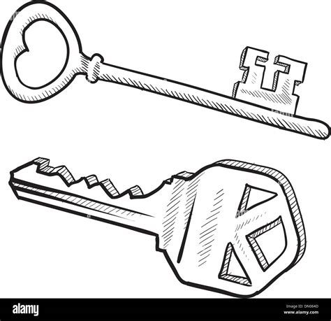 Modern And Retro Keys Sketch Stock Vector Image Art Alamy