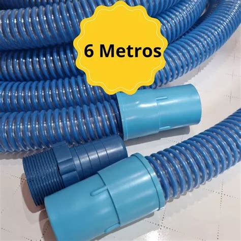 Mangueira Piscina Siliconada Plus 6m 2 Ponteiras E Adaptador Frete grátis