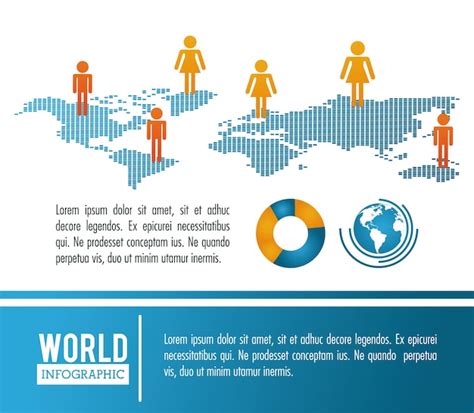 Población de infografía mundo de la tierra Vector Premium