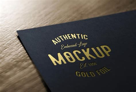 Premium Psd Gold Foil Logo Mockup