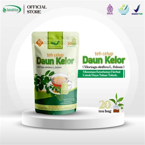 Jual Teh Daun Kelor Original 100 Bpom Tazakka Isi 20 Kantong Celup