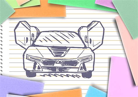 Cartoon Car Image Sketch Background Vector Image Sketch Background