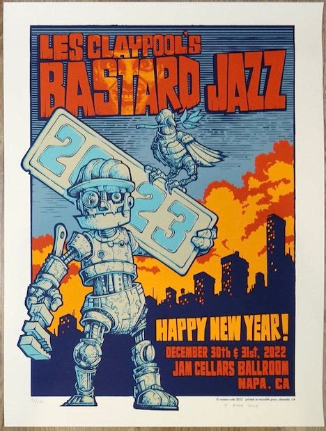 2022 Les Claypools Bastard Jazz Napa Silkscreen Concert Poster By R