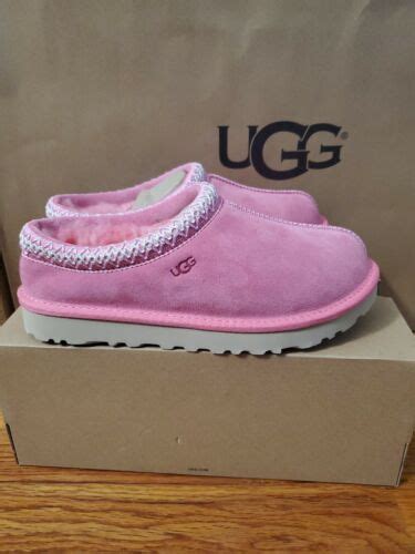 Ugg Tasman Braid Pink Rose Suede Sheepskin Slippers Shoes Size Us 7