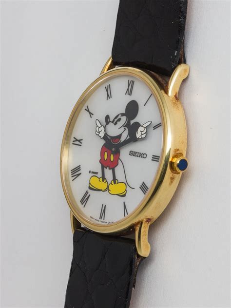 Seiko Yellow Gold Limited Edition Mickey Mouse Wristwatch Circa S