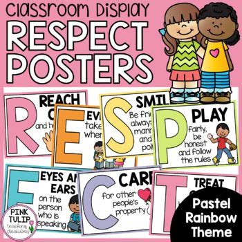 Respect Acrostic Poem Poster Set Classroom Decor Acrostic Acrostic