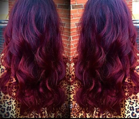 Redviolet Ombré Long Hair Styles Violet Ombre Hair