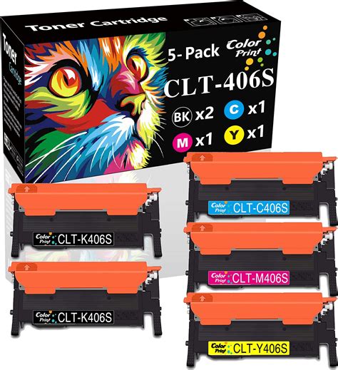 Amazon 5 Pack ColorPrint Compatible CLT406S Toner Cartridge