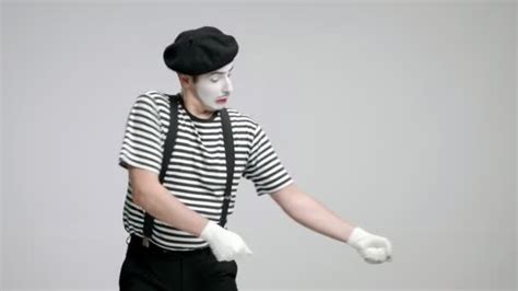 Mime Pulling An Imaginary Rope — Stock Video © Ljsphotography 157701504