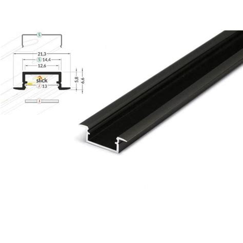 Meter Led Aluleiste Einbau Flach Schwarz Mm Serie Eco Leuchten