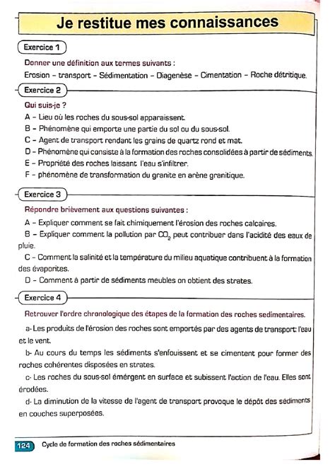 LA FORMATION DES ROCHES SÉDIMENTAIRES